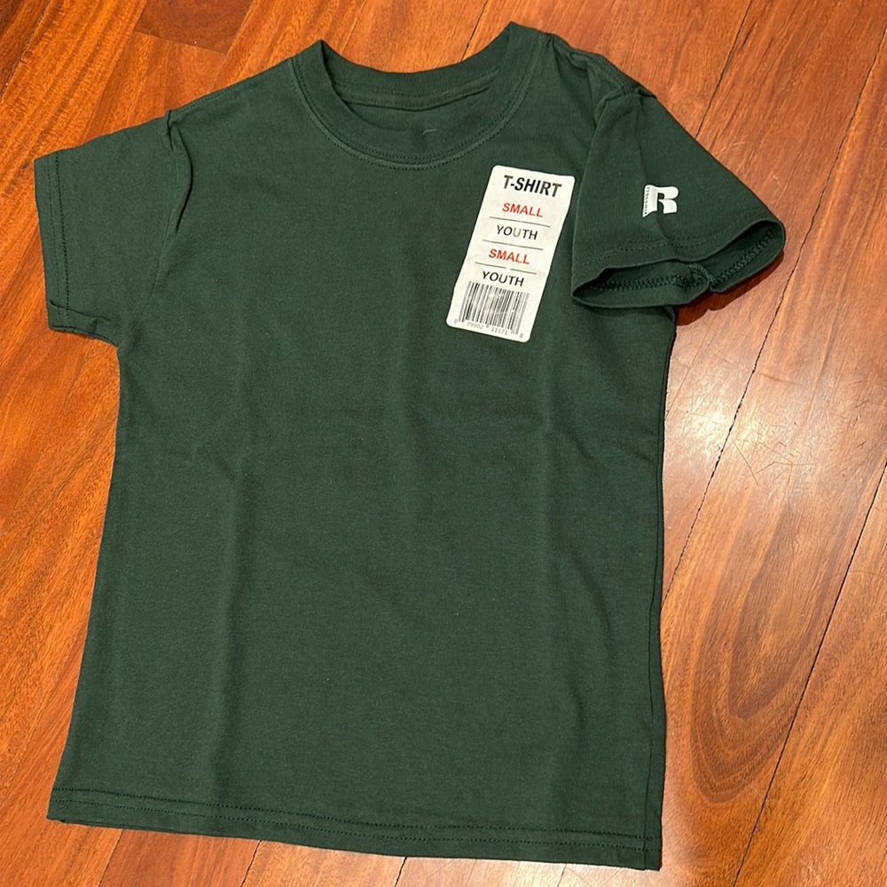 NWT Russell Athletic Youth Green T shirt - size XS (4-5)